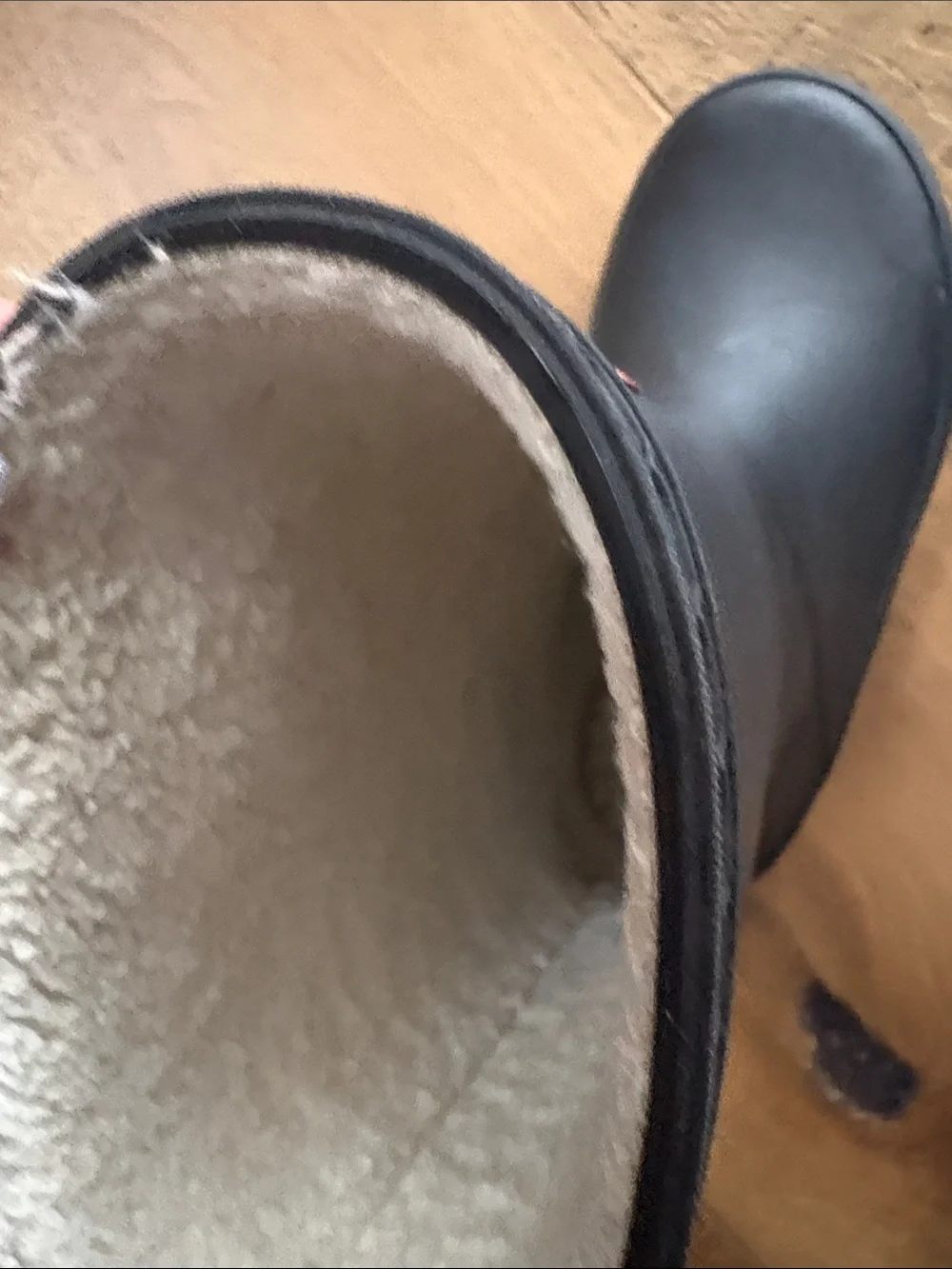 Hunter Kids Black Rubber Rain Boots with Fleece Lining 11 Toddler